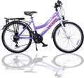 Talson Vélo enfant 24″ – 21 vitesses, violet/blanc