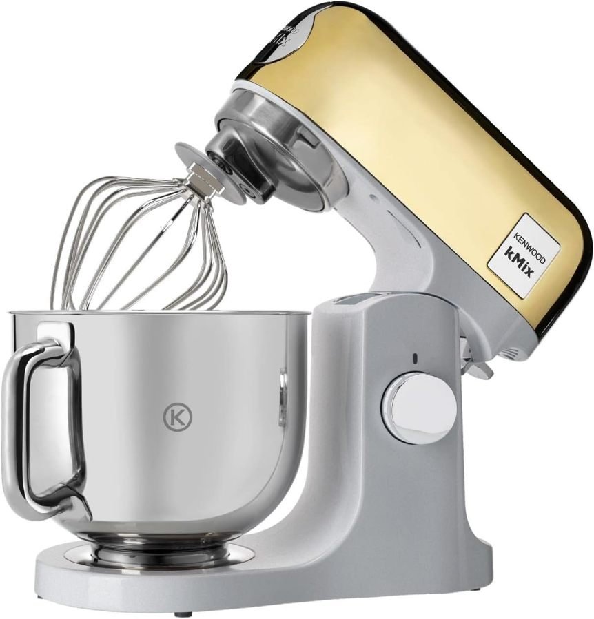 Kenwood kMix KMX750RD Robot pâtissier 1000 W – Bol inox 5 L, système Safe-Use, corps métal, kit pâtisserie 3 pièces et pare-éclaboussures, rouge 1