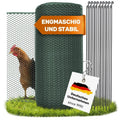 SELFmania Filet clôture pour poules 25 m × 120 cm – Maille serrée, stable, anti-UV, 21 piquets + 25 sardines en U, pour volailles, chiens et petits animaux