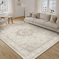 PureCozy – Tapis vintage beige lavable en machine, antidérapant – 160 x 230 cm