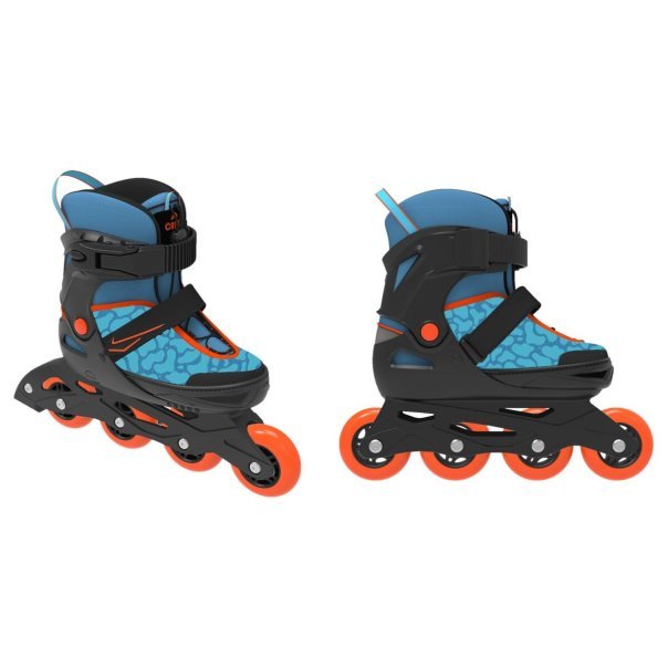 CRIVIT Rollers en ligne softboot pour enfant, avec aide au chaussage et poignée de transport (Bleu, 29-33) - Article reconditionné bon état