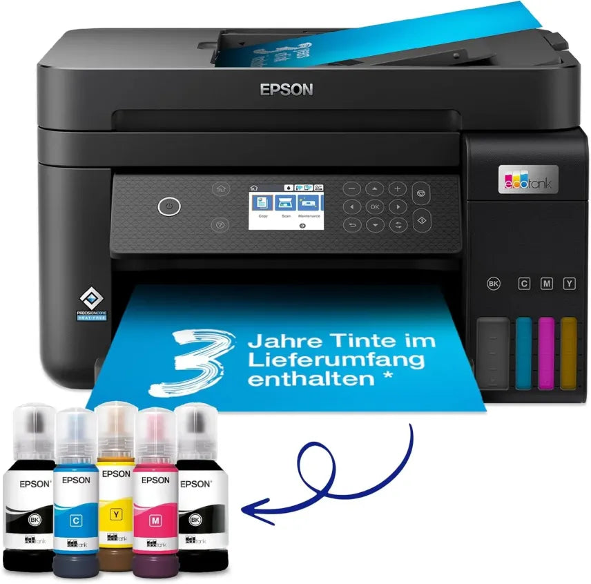 Epson EcoTank ET-4800 Imprimante multifonction Wi-Fi à réservoir d'encre A4, avec réserve d'encre incluse pouvant durer jusqu'à 3 ans (noir/ET-