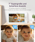Comfyer Babyphone vidéo écran partagé avec 2 caméras, écran 7 pouces HD 720p, sans Wi-Fi, support, vision nocturne IR, objectif grand-angle, mode VOX, audio bidirectionnel