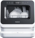 Gudsunal Mini lave-vaisselle de comptoir avec réservoir 7 L, sans raccordement d’eau, 6 programmes, hygiène haute température 72 °C, séchage hybride