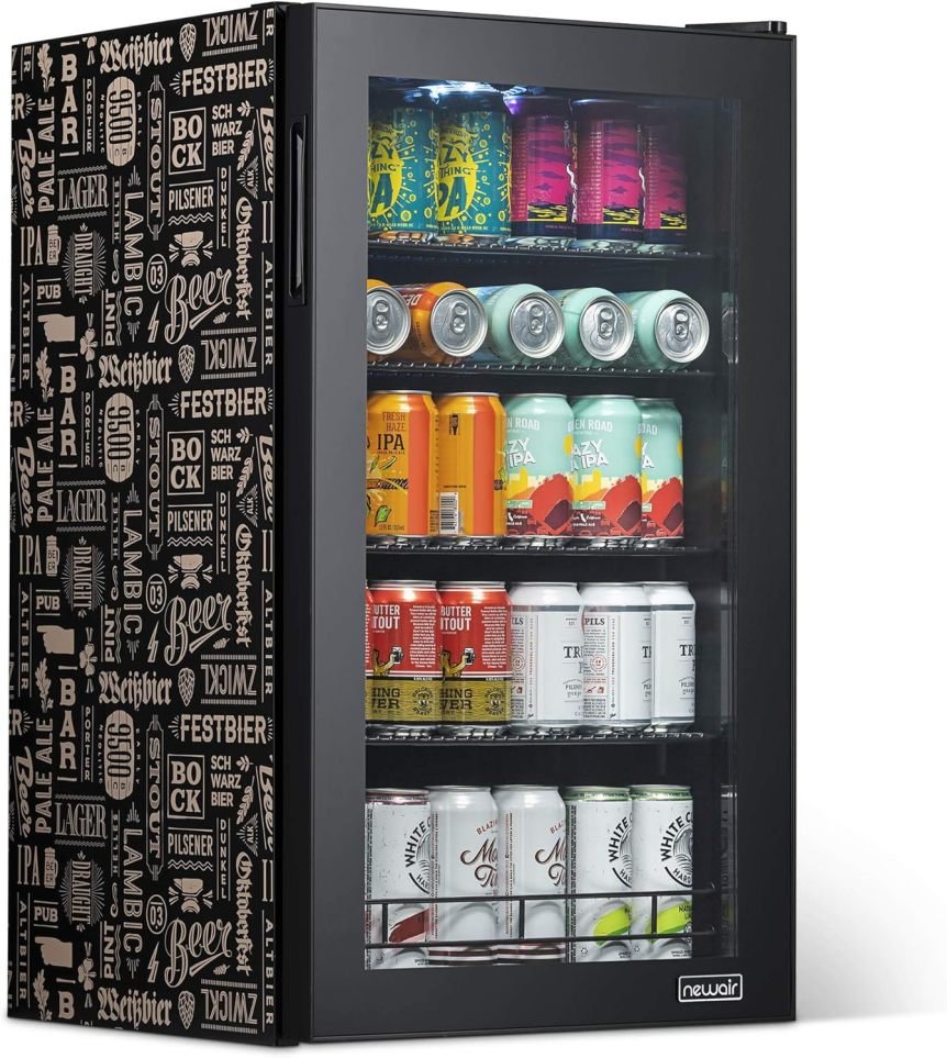 Réfrigérateur à boissons avec porte vitrée – Mini-réfrigérateur pose libre pour 126 canettes, bière, vin et boissons fraîches