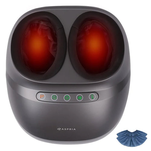 Aspria Cloudwalk Appareil de massage des pieds avec chaleur – Shiatsu pétrissant profond et compression d’air 360°
