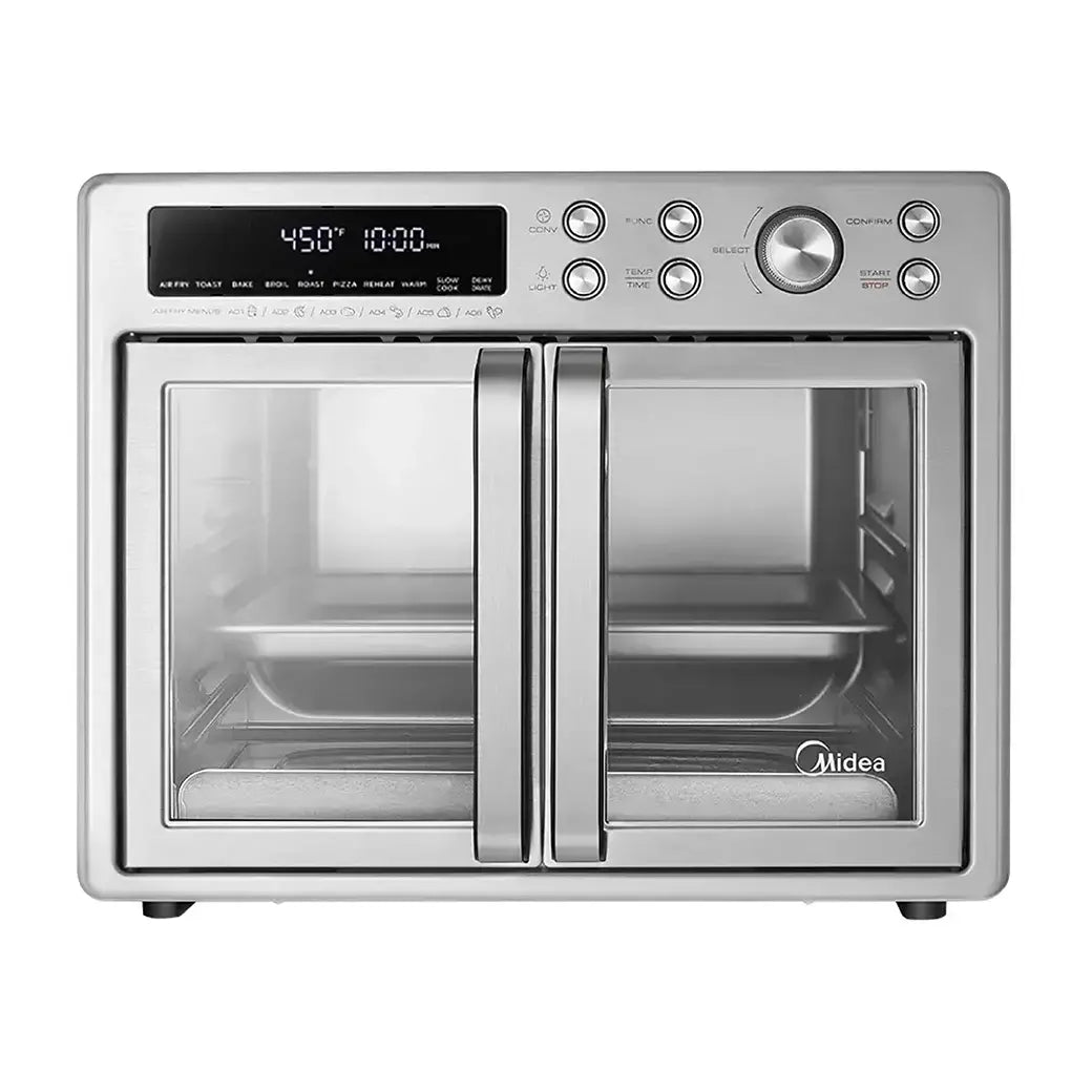 Midea Flexify™ Four Airfryer French Door – Friteuse à air multifonction avec design double porte, grande capacité, fonctions 10-en-1, Noir