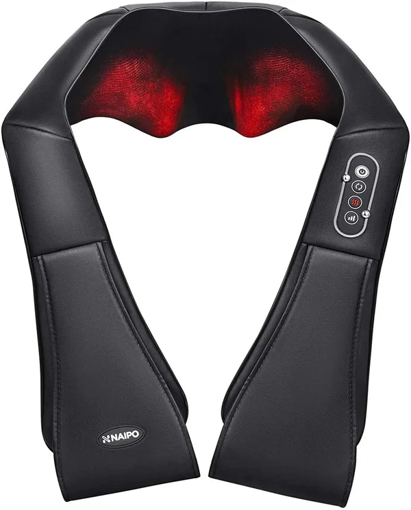 NAIPO Appareil de massage shiatsu pour nuque, dos et épaules – Chaleur infrarouge, filaire, dernier modèle