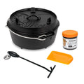 Dutch Oven FT4.5 Kit de démarrage – Cocotte en fonte 4 L pour cuisson extérieure, barbecue et camping