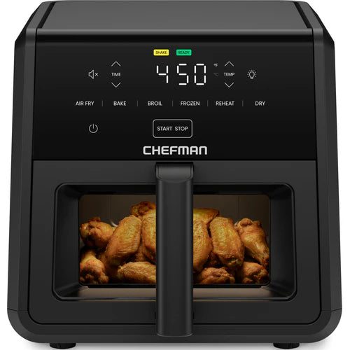 Chefman TurboFry Airfryer 9 Qt. – Grande friteuse à air, cuisson pauvre en huile, Noir