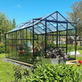 Metalcraft Serre 9,6 m² avec verre de sécurité 4 mm – Noir