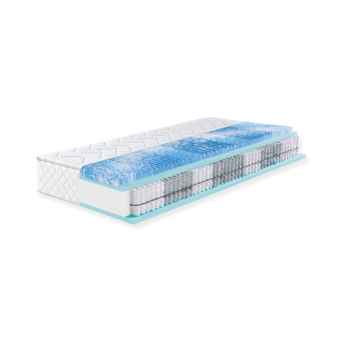 f.a.n. Sweet Dream XXL Matelas 7 zones à ressorts ensachés avec surmatelas gel – H3, 90 × 200 cm, article de second choix avec dommage esthétique lié au transport