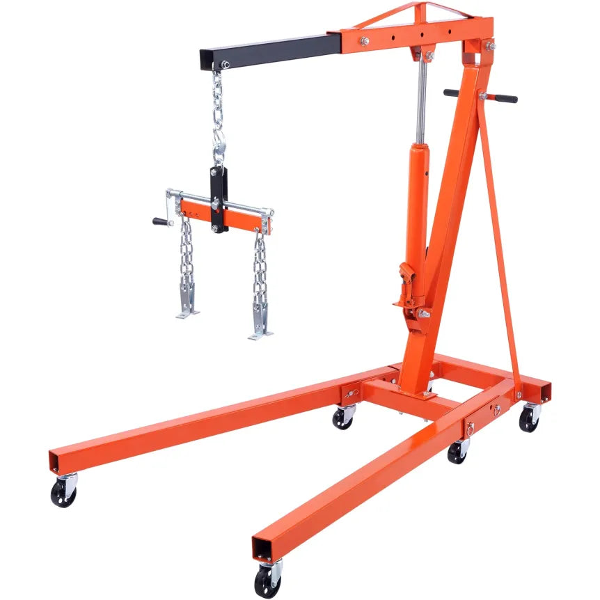 BENTISM Grue d’atelier pliable 2 T – Capacité 4400 lb/2 tonnes, avec niveau à bulle, construction robuste
