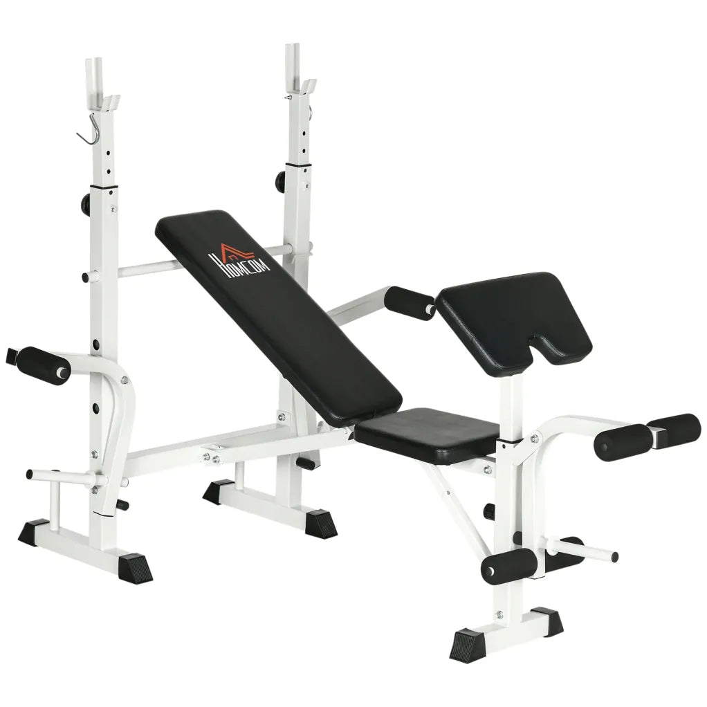 Banc de musculation HOMCOM réglable en hauteur avec presse à jambes et curl biceps