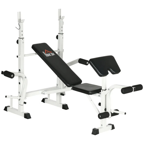 Banc de musculation HOMCOM réglable en hauteur avec presse à jambes et curl biceps