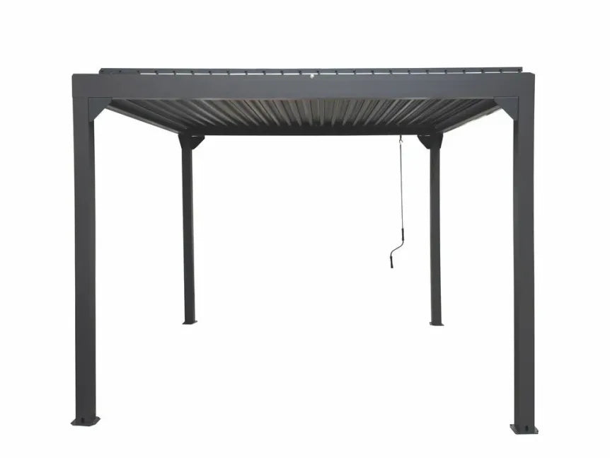 Metalcraft Pergola 3 × 3 m à toit à lames réglable manuellement, anthracite