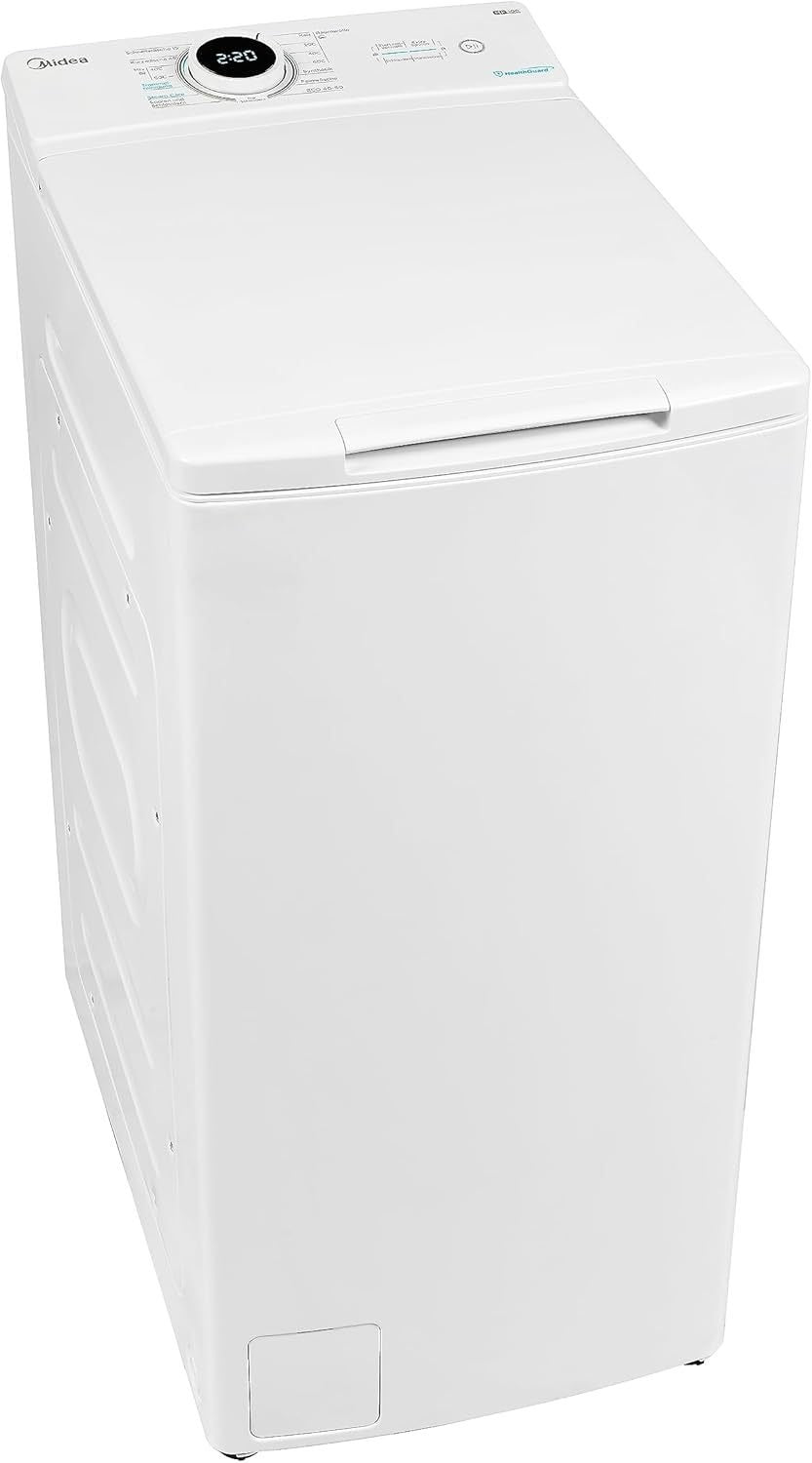 Midea MF10ET70B Lave-linge top 7 kg, classe A, 1200 tr/min – Moteur BLDC Inverter, vapeur, SoftOpener, grande ouverture, cycles 15/45 min, plusieurs températures, AquaStop, blanc