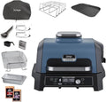 Ninja Woodfire Barbecue électrique, fumoir et Airfryer 7-en-1 – Air Fry, fumage, rôtissage, cuisson et plus, résistant aux intempéries, antiadhésif, portable, gris/noir OG701EU