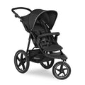 Hauck Runner 2 Poussette tout-terrain 3 roues avec grandes roues gonflables, jusqu’à 22 kg, protection UV 50+, fenêtre d’aération, hauteur réglable, pliable, panier XL 3 kg, position allongée, noire