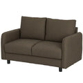 HOMCOM Canapé 2 places avec rangement, aspect velours – Marron