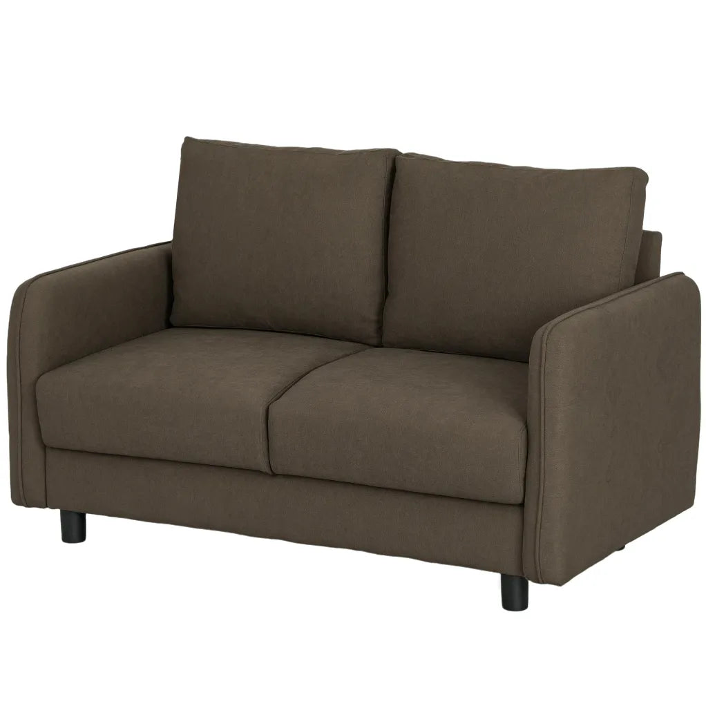 HOMCOM Canapé 2 places avec rangement, aspect velours – Marron
