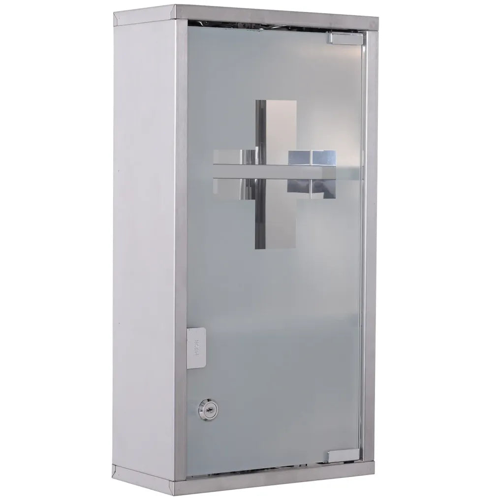 Armoire à pharmacie HOMCOM verrouillable, 3 compartiments, acier inoxydable 1