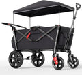 EVER ADVANCED Chariot poussette pliable pour 2 enfants avec toit – 2 harnais 5 points, sac à langer, sièges, traction/poussée et frein au pied 1