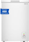 CHiQ FCF98DE Congélateur coffre 99 L – 54,5 × 47,6 × 83,5 cm, 4 étoiles, thermostat, panier métallique, porte suspendue, silencieux, blanc