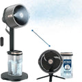 Shark FlexBreeze Pro Ventilateur brumisateur – Intérieur/extérieur, brumisation intégrée, socle convertible en modèle de table, filaire ou sans fil, jusqu’à 24 h, oscillant, anthracite, FA302 édition 2025