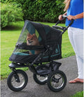 No-Zip NV Poussette pour chat/chien – Entrée sans fermeture éclair, pliage une main, pneus gel, coussin peluche et protection météo inclus, 3 couleurs