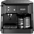 De'Longhi Cafetière combinée BCO 421.S – Machine à café avec porte-filtre espresso et fonction café filtre, buse à lait incluse, verseuse en verre