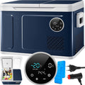 KESSER Glacière à compresseur 2-en-1 double zone réfrigération/congélation – 2 accumulateurs de froid, commandes tactiles LED, jusqu’à -20 °C, 12/24 V et 230 V, camping/voiture/camion