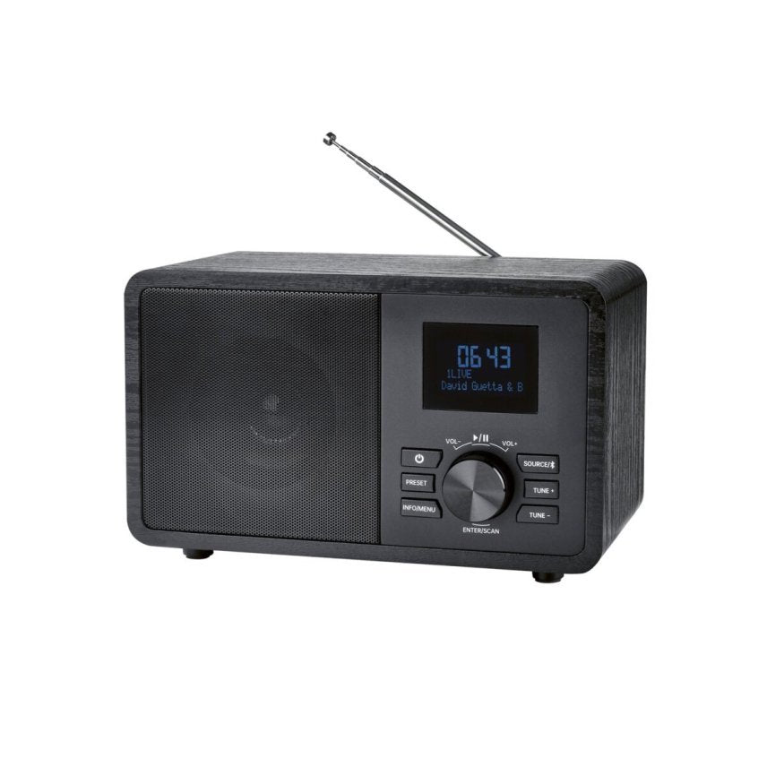 SILVERCREST Radio DAB+/Bluetooth aspect bois, noire – Article de second choix, très bon état