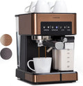 Klarstein Machine à espresso avec porte-filtre et mousseur à lait – 1,8 L, 20 bar, inox, réservoir lait 0,5 L, 1350 W, café moulu 1