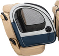 PetSafe Happy Ride Caisse de transport pliable pour chien – Banquette arrière voiture, portes filet ventilées, bleu/gris