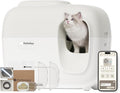 PetSnowy Litière autonettoyante pour chat avec contrôle des odeurs TiO2, application, emballage automatique, pour grands chats et foyers multi-chats 1,5-9 kg, capacité max. 83 L, édition Premium 2025 1