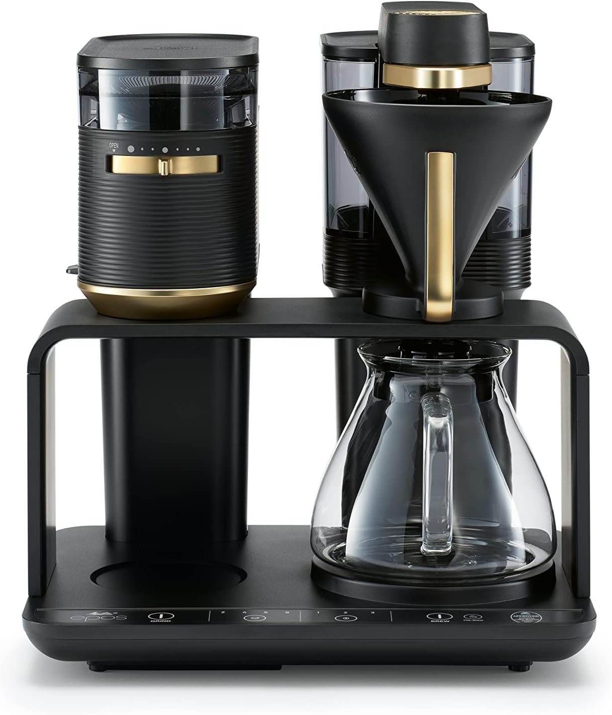 Melitta EPOS Cafetière avec moulin intégré, noir-argent