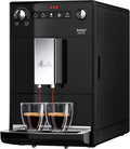 Melitta Purista Machine à café automatique – Fonction café favori, broyeur, intensité réglable sur 3 niveaux, café et espresso, noir