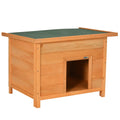 PawHut Niche pour chien style chalet en sapin – Toit ouvrant