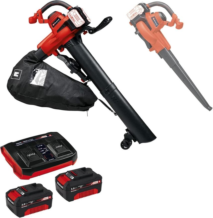 Einhell GE-CL 36/230 Li E-Solo Power X-Change Aspirateur-souffleur de feuilles sans fil – 18 V, aspiration/soufflage, mode Turbo, tubes d’aspiration et de soufflage inclus