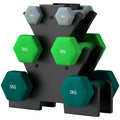 SPORTNOW Set de 6 haltères avec support – De 1 à 5 kg