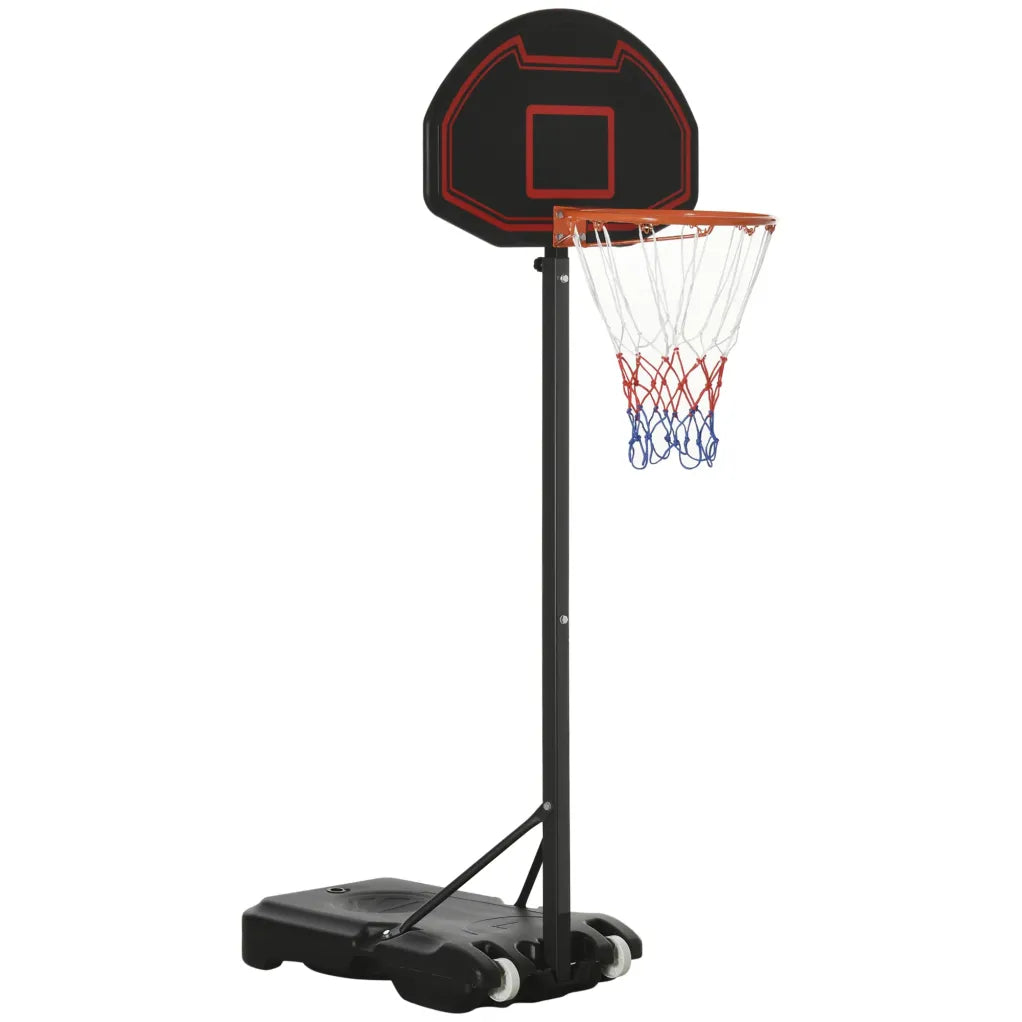 HOMCOM Panier de basket extérieur mobile – Réglable en hauteur avec roulettes
