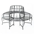 Outsunny Banc circulaire autour d’arbre 360° – Grande assise en métal