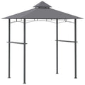 Outsunny Pavillon barbecue 245 × 148 cm avec double toit – Gris 1