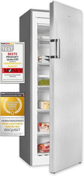 Exquisit GS271-NF-H-010E Congélateur armoire 194 L finition inox – NoFrost, 5 tiroirs, congélation rapide