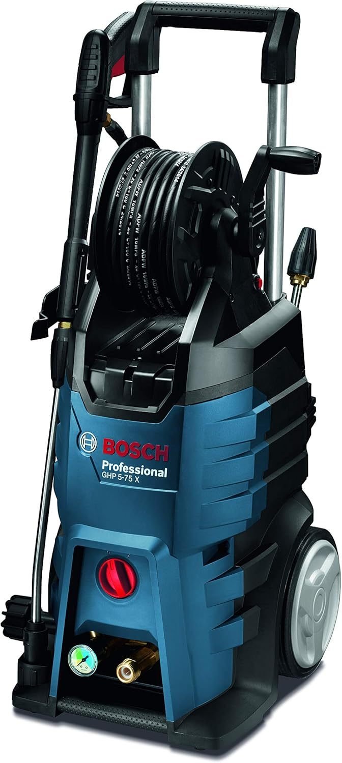 Bosch Professional GHP 5-75 X Nettoyeur haute pression – Jusqu’à 185 bar, 2600 W, pistolet Bosch, buse rotative et lance 3-en-1 réglable