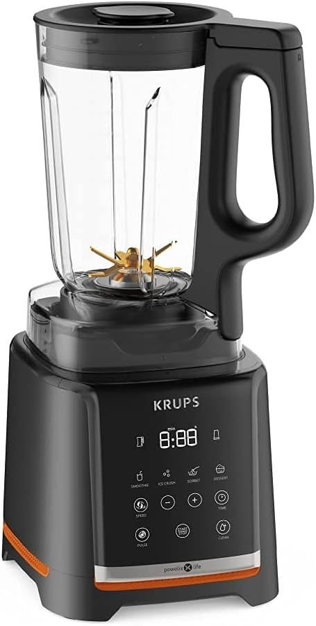Krups InfinyMix KB9158 Blender haute vitesse – 1600 W, 5 programmes auto + manuel, bol Tritan, livret recettes, smoothies/shakes/glace pilée, noir