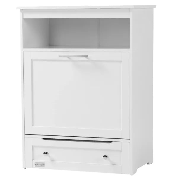 PawHut Station de repas pour chien avec tiroir et rangement – Blanc