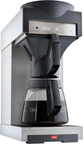 Melitta 20348 Cafetière filtre avec verseuse en verre 1,8 L et plaque chauffante – Inox/noir