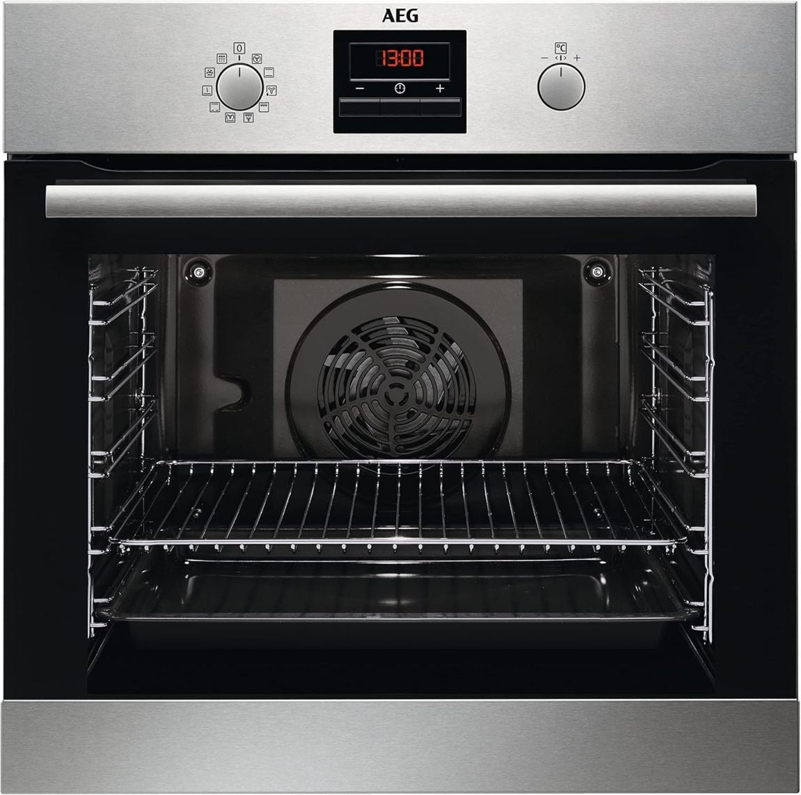 AEG Four encastrable Série 5 BPE53516AB – Chaleur tournante uniforme sur 3 niveaux, pyrolyse, 25 programmes auto, écran tactile LED, préchauffage rapide, noir